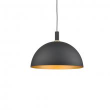  492324-BK/GD - Archibald 24-in Black With Gold Detail 1 Light Pendant