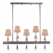  CD10065-5-CH - 6-Light 36" Linear Candle Chandelier