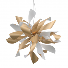  CD10263-9-BB+MW - 9-Light Decorative Floral Windmill Brushed Brass Chandelier