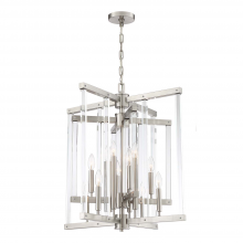  CD10293-12-PN - 12-Light 24" Geometric Polished Nickel Chandelier