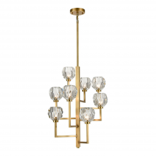  CD10305-8-AGB - 8-Light 20" Vertical Aged Brass Crystal Chandelier