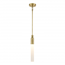  MP40037-1-AGB - 1-Light Aged Brass Cylindrical Glass Mini Pendant