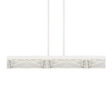  PL11502-LED-43-MW - LED 3CCT 43" Thick Engraved Crystals Matte White Linear Pendant