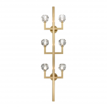  WS70039-6-AGB - 6-Light 60" Aged Brass Oversized Vertical Crystal Wall Sconce