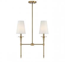  V6-L1-5607-2-322 - Trundle 2-Light Linear Chandelier in Warm Brass