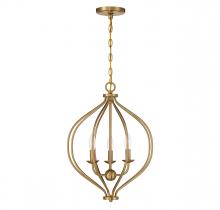  V6-L7-1297-3-322 - Orchid 3-Light Pendant in Warm Brass