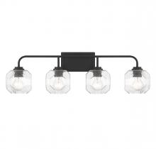  V6-L8-4399-4-BK - Baldwin 4-Light Bathroom Vanity Light in Matte Black