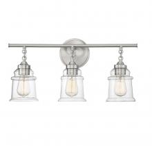  V6-L8-8055-3-SN - Fuller 3-Light Bathroom Vanity Light in Satin Nickel