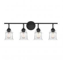  V6-L8-8055-4-BK - Fuller 4-Light Bathroom Vanity Light in Black