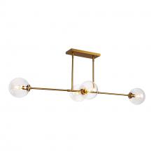  LP549448AGCL - Cassia 48-in Aged Brass/Clear Glass 4 Lights Linear Pendant