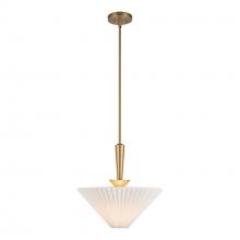  PD497016BGFW - Bridgette 16-in Brushed Gold/Folded White Socket Pendant