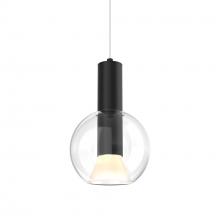  IRPD-CC-BK - 9in Blown glass pendant, zero gravity canopy, 5CCT