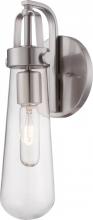  60/5261 - Beaker - 1 Light Wall Sconce with Clear Glass -Brushed Nickel Finish - Lamp Included