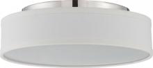  62/526 - Heather - LED Flush with White Linen Shade - Polished Nickel Finish