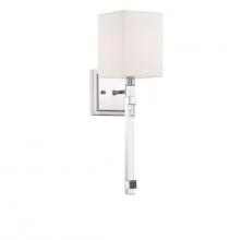  60/6682 - Thompson - 1 Light Wall Sconce - with White Linen Shade - Polished Nickel Finish