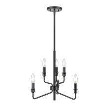  81518/3+3 - Saginaw 18'' Wide 6-Light Chandelier - Matte Black