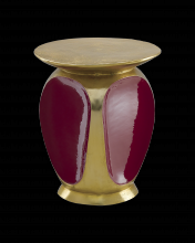  4000-0057 - Malmo Red & Gold Accent Table