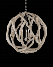  9000-1133 - Driftwood Whitewash Orb Chandelier