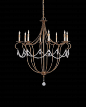  9881 - Crystal Lights Large Gold Chandelier