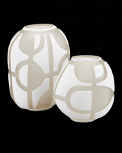  1200-0814 - Art Decortif White Vase Set of 2