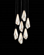  9000-1035 - Glace White 7-Light Round Multi-Drop Pendant