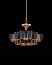  9000-0855 - Grand Lotus Small Black Chandelier